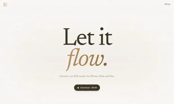 Current - A River of Reading - Landing design inspiration