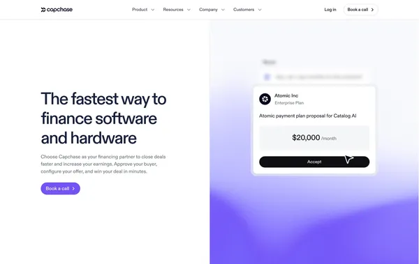 Modern Vendor Financing for B2B Software and Hardware Purchases | Capchase - Landing design inspiration