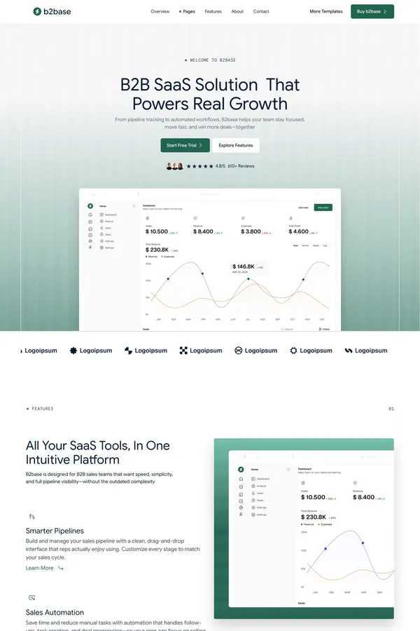B2base - Webflow HTML website template - Template design inspiration