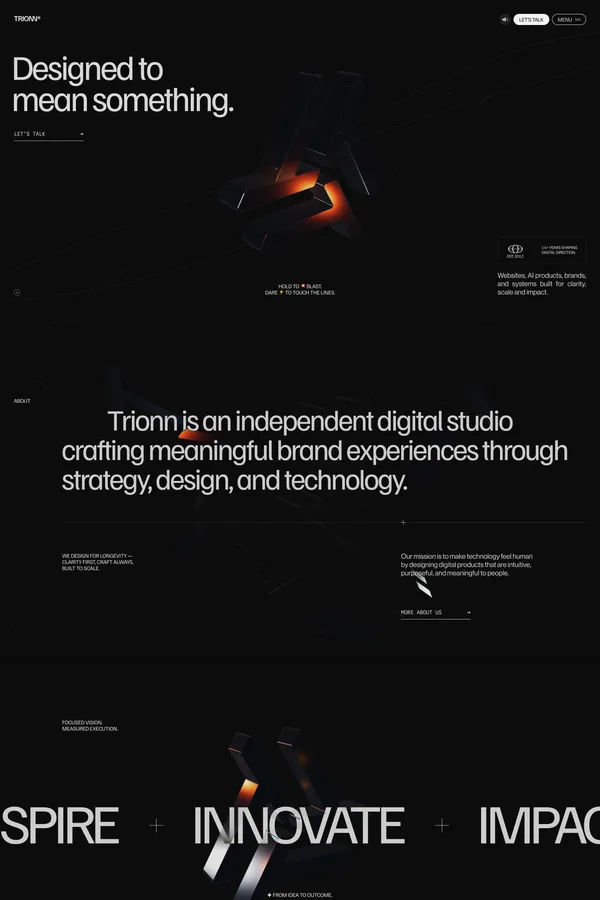 TRIONN | AI-Powered Creative Design & Development Studio in India - Portfolio design inspiration
