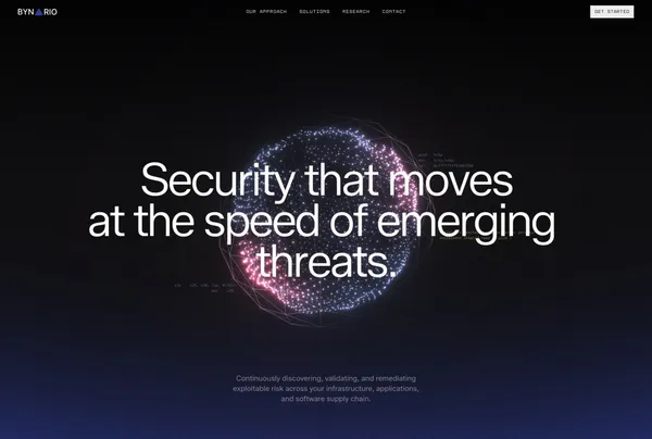 Bynario - Autonomous Vulnerability Detection & Remediation - Landing design inspiration