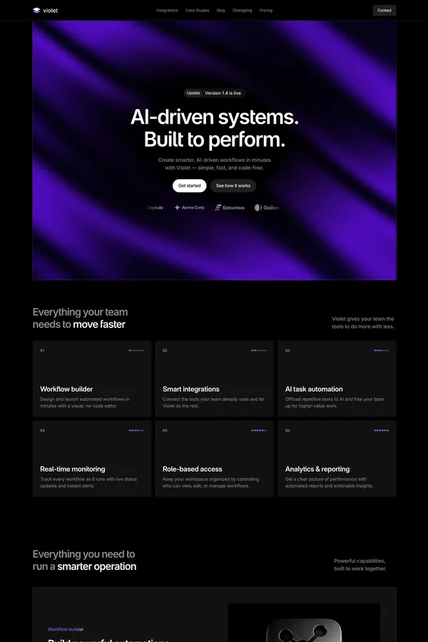 Violet - AI & SaaS Template - Template design inspiration