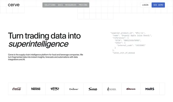 Cerve | Digitally-enabled supply chain - Landing design inspiration