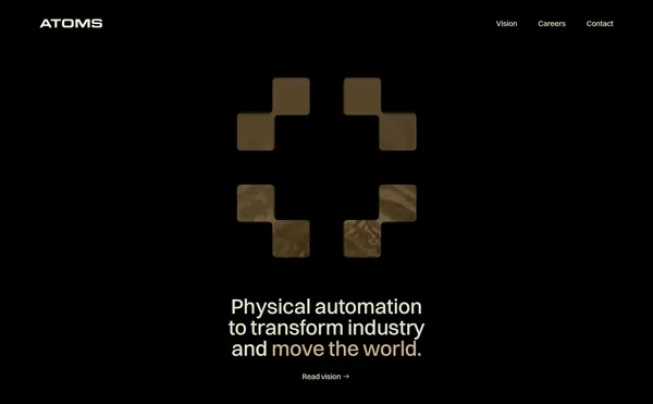 Atoms - Landing design inspiration