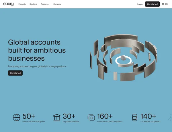 Ebury | Global Growth, Unlocked - Landing design inspiration