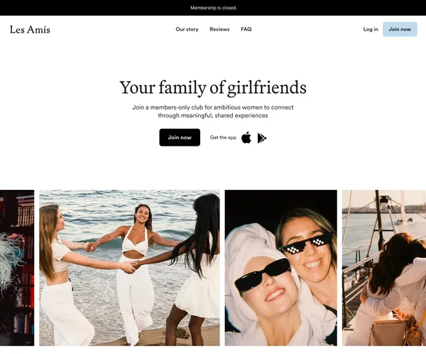 Les Amis | Your Family of Girlfriends - Landing design inspiration