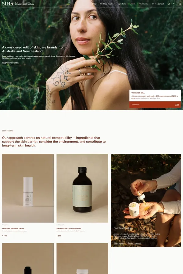 SIHA - Ecommerce design inspiration