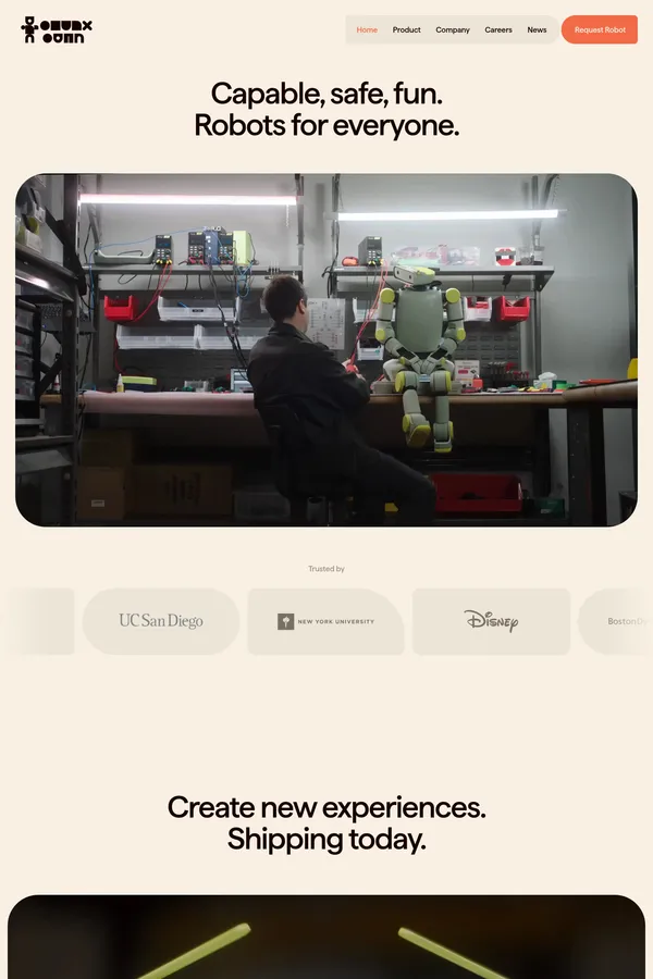 Fauna Robotics | Capable, Safe, Fun Robots for Everyone - Landing design inspiration