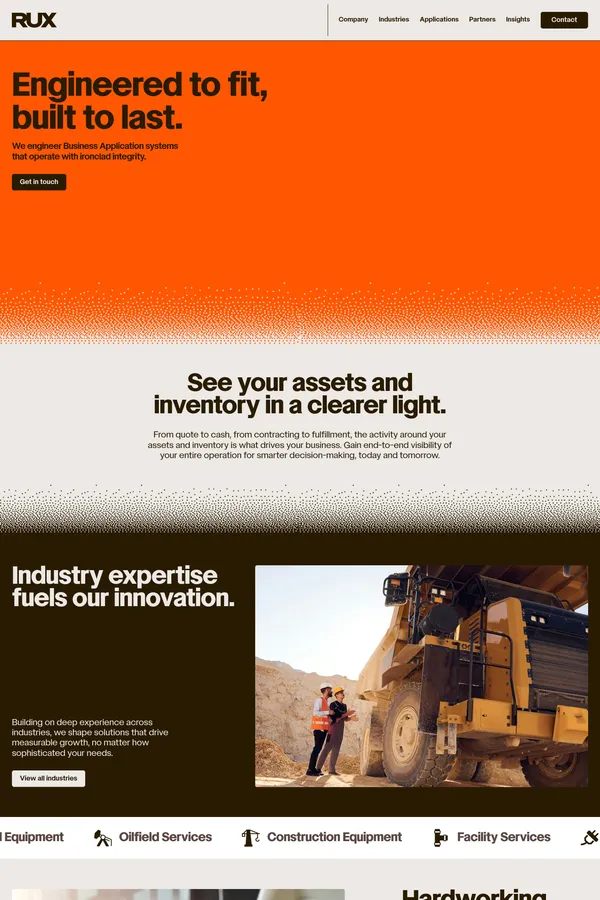 RUX | Field Service and Asset Management Software - Landing design inspiration
