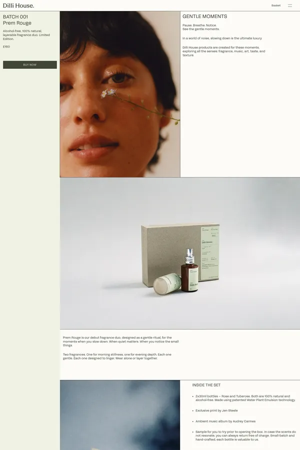 Dilli House: Small-Batch Products for the Senses. - Ecommerce design inspiration