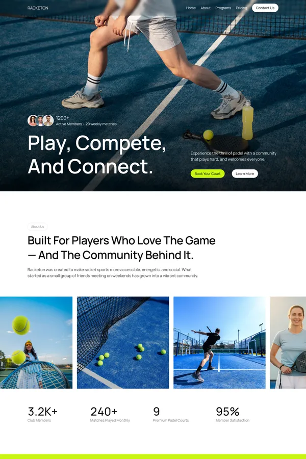 Racketon - Sports Framer Template