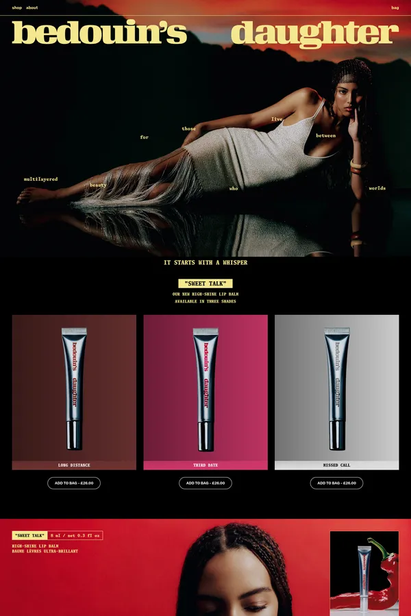 Bedouin's Daughter - Ecommerce design inspiration