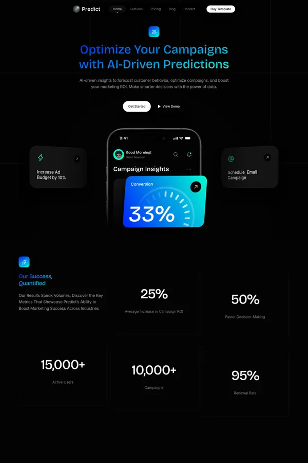 Predict - AI Marketing SAAS - website design inspiration
