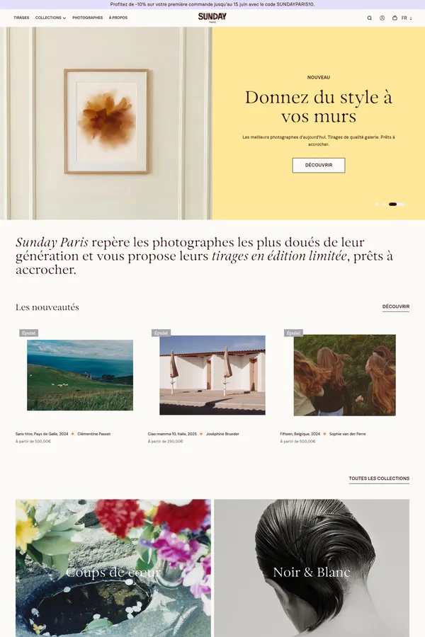 Sunday-Paris - Ecommerce design inspiration