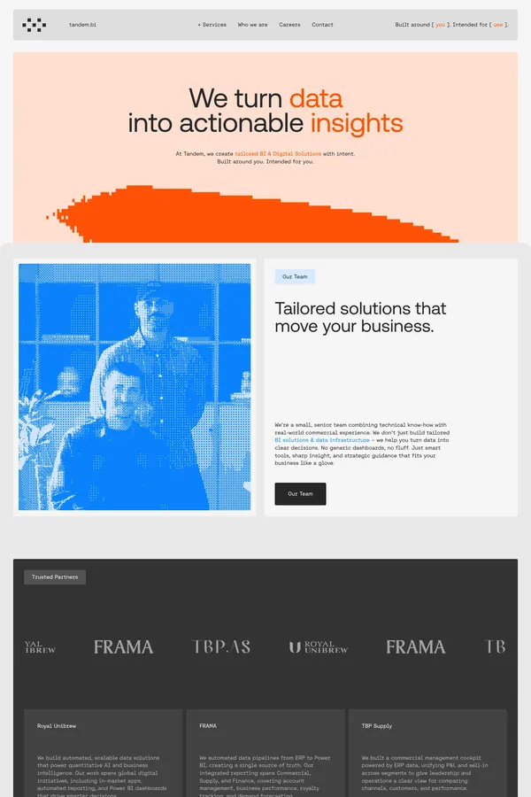 Tandem.bi - Landing design inspiration