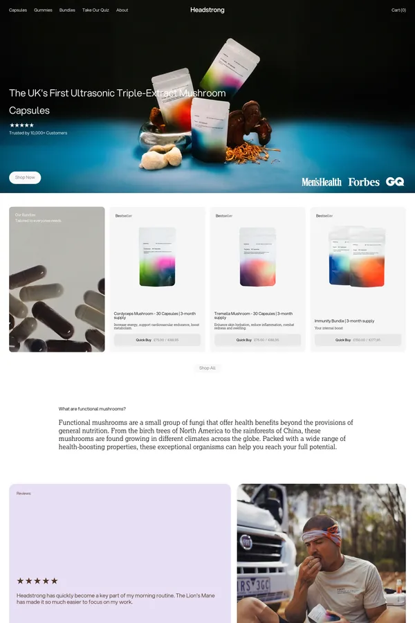Headstrong - Ecommerce design inspiration