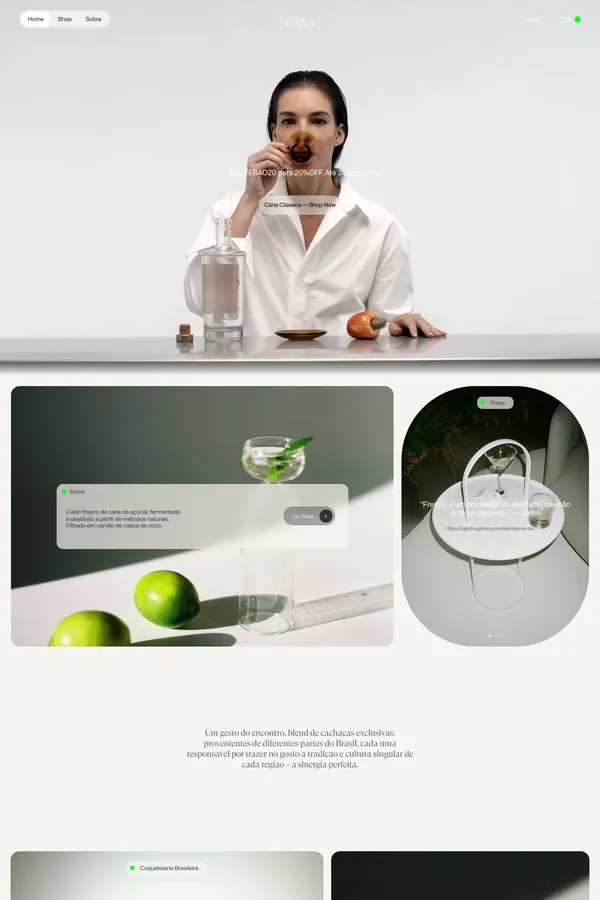 Cãna Cachaça - Ecommerce design inspiration