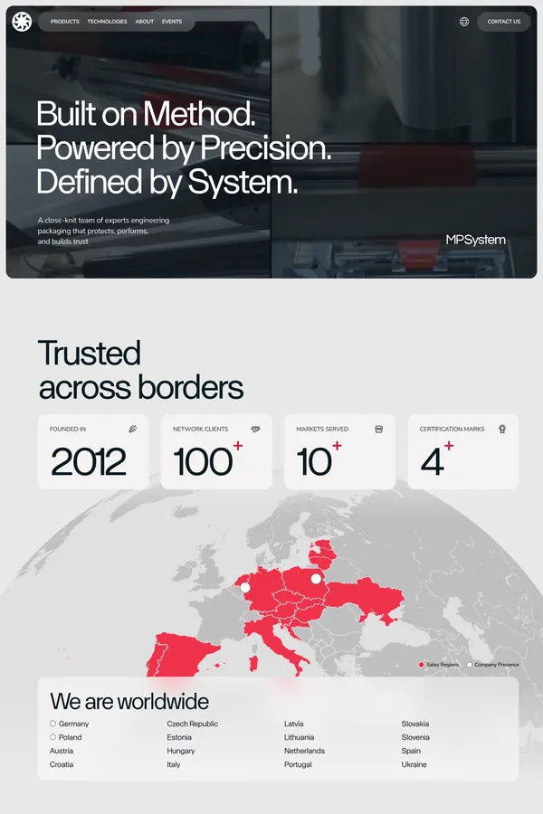 MP System | Food Packaging Solutions & Manufacturing - Landing design inspiration