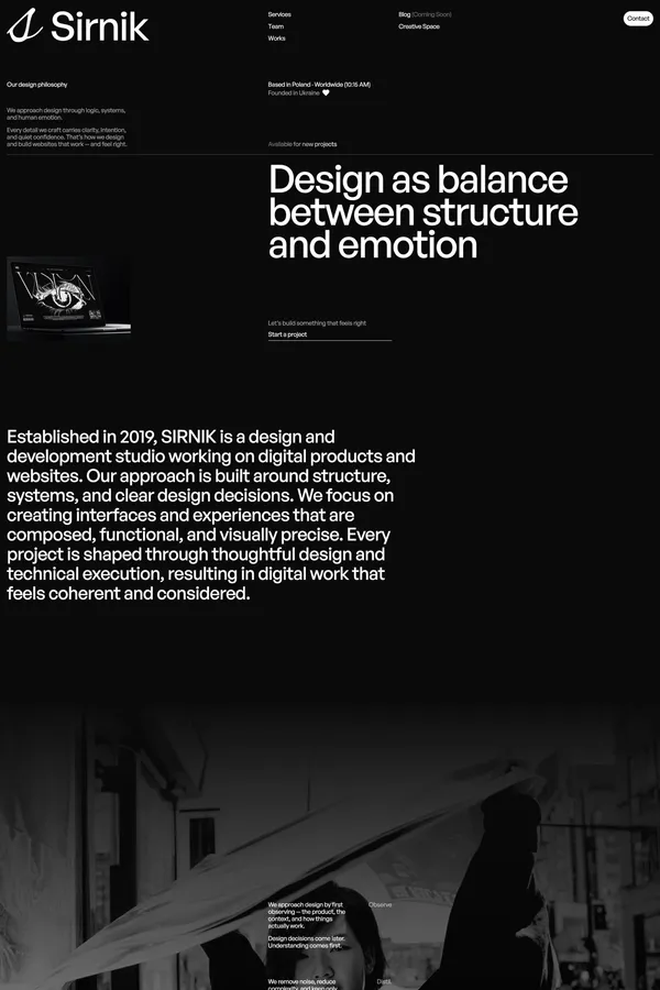 SIRNIK | Design & Development Studio - Portfolio design inspiration