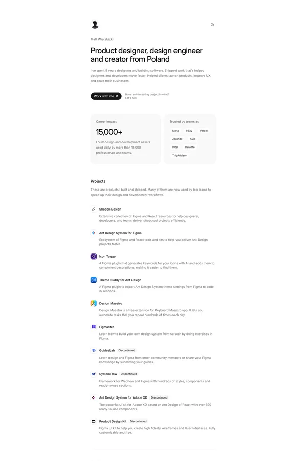 Matt Wierzbicki — Product designer, design engineer & creator