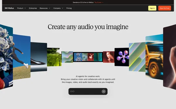 Melius – the creative canvas for agents and AI models - Landing design inspiration