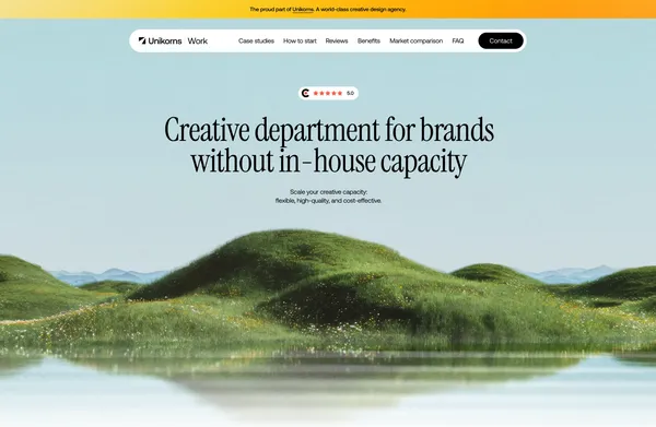 Unikorns® Work | Creative department for brands without in-house capacity - Landing design inspiration