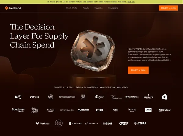 Freehand | Autonomous Enterprises Spend Governance - Landing design inspiration