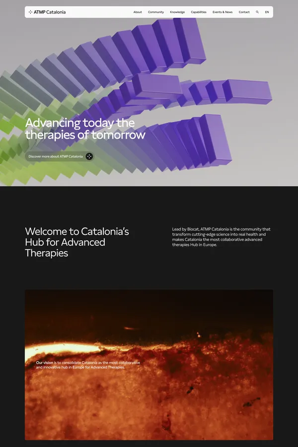 Home - ATMP Catalonia - Landing design inspiration