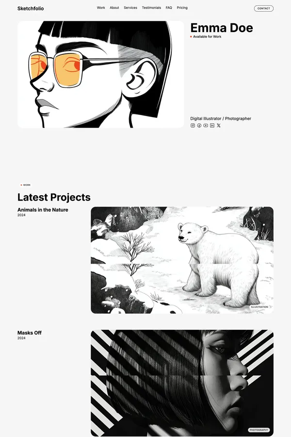 Sketchfolio - Webflow HTML website template