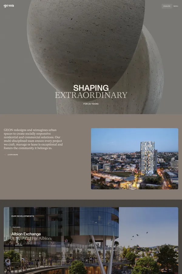Shaping Extraordinary | Geon - Portfolio design inspiration