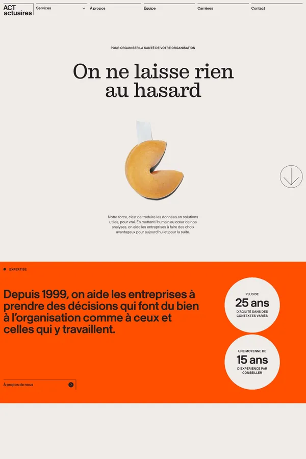 Pour le bien-être des organisations | ACT actuaires - Portfolio design inspiration