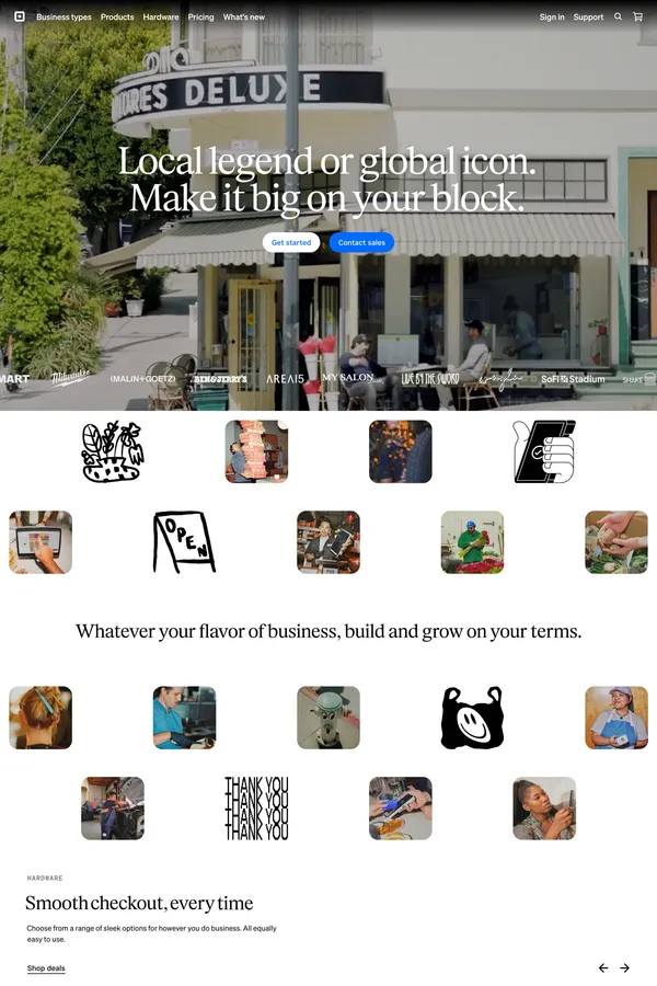 Power your entire business | Square - Landing design inspiration