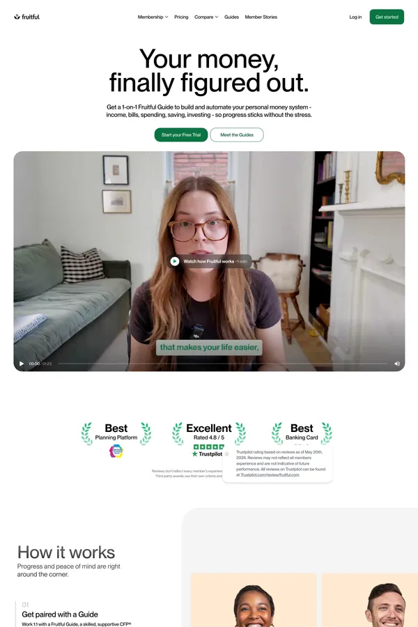 Fruitful - Your money, finally figured out - Landing design inspiration