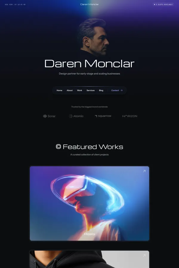 Monclar - Responsive Framer Portfolio Template for Creatives