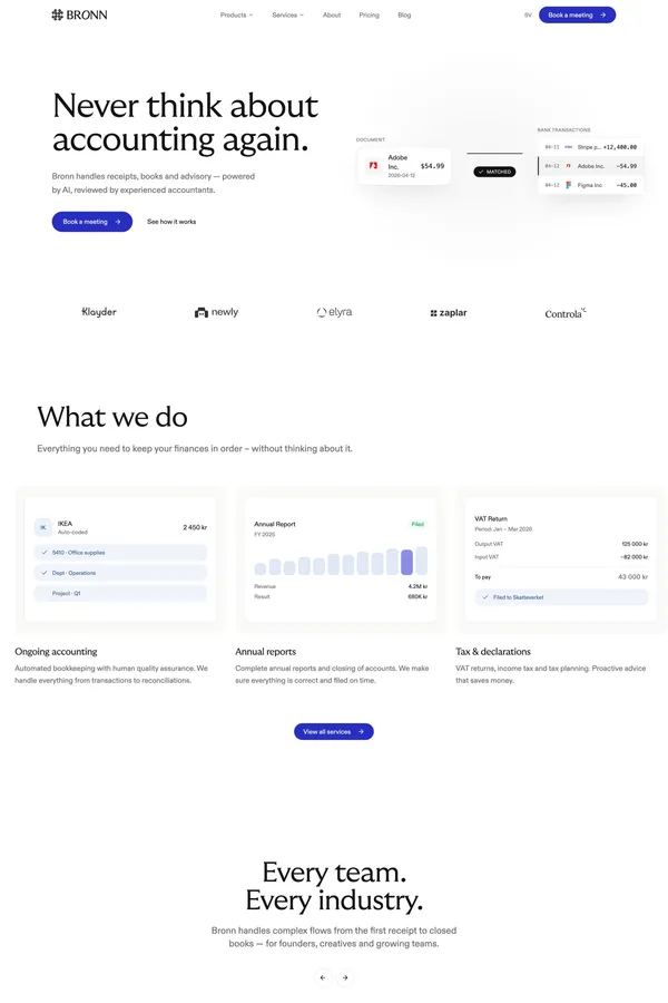 Bronn — The AI-native accounting firm - Landing design inspiration
