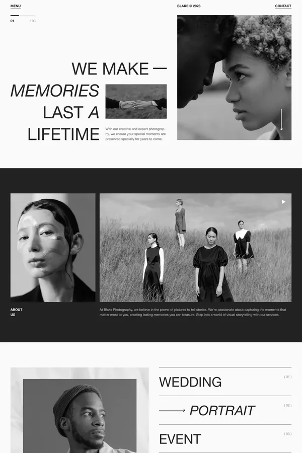 Blake - Photography Website Framer