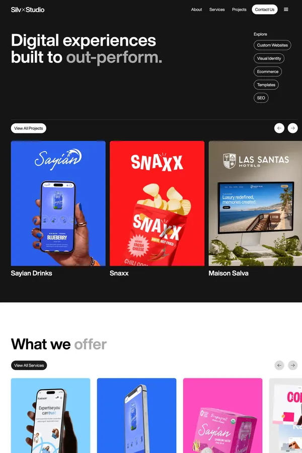 Silv Studio | Web Design, Web Development & SEO Agency - Portfolio design inspiration