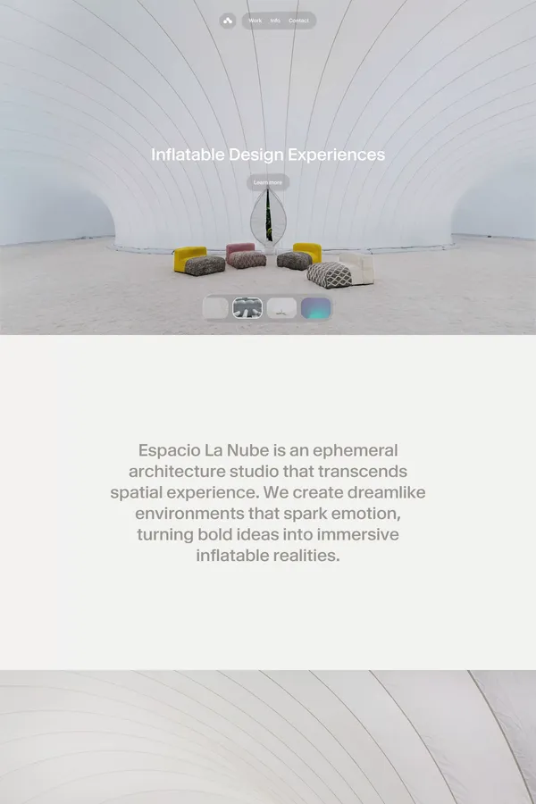Espacio La Nube | Ephemeral inflatable structures for events - Portfolio design inspiration