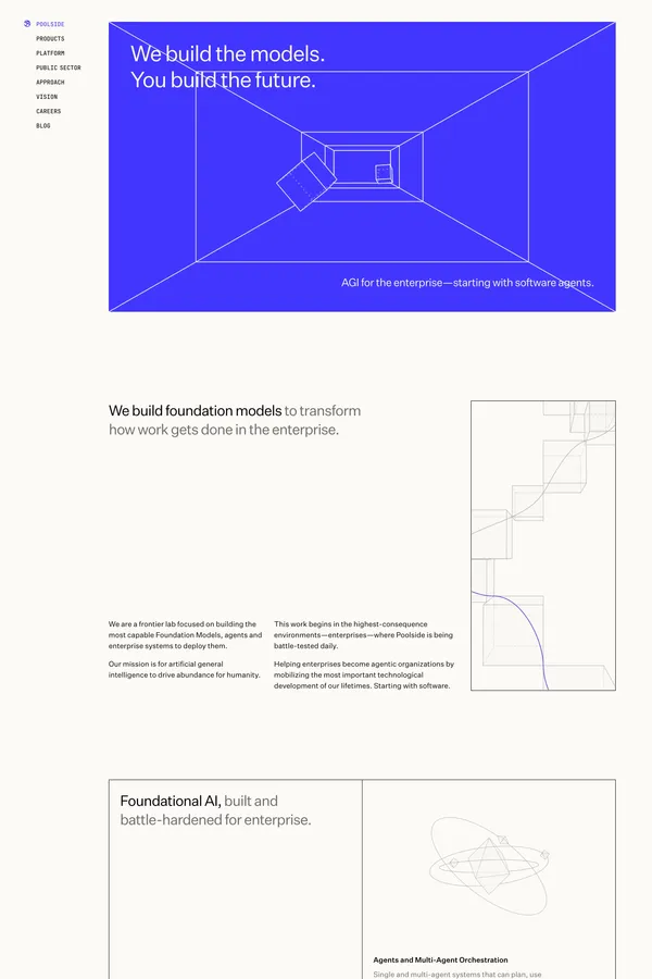 Poolside: Frontier research to operational intelligence - Landing design inspiration