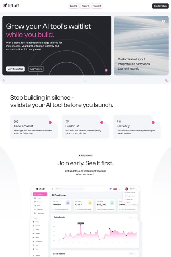 Liftoff - Webflow HTML website template