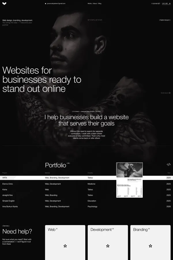 Artem Yavorovskyi — Web-designer & Trusted partner