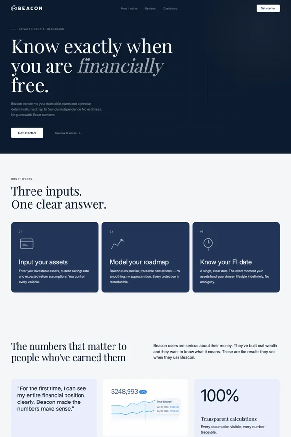 Beacon | Net Worth Tracker & Financial Independence Dashboard