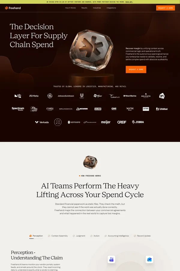 Freehand | Autonomous Enterprises Spend Governance - Landing design inspiration