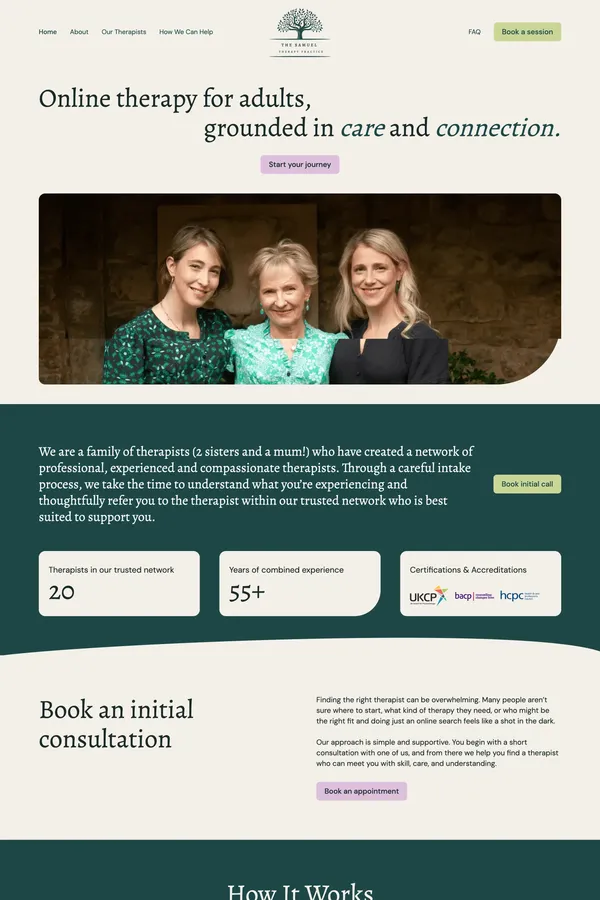 The Samuel Therapy Practice | Online Therapy for Adults - Landing design inspiration