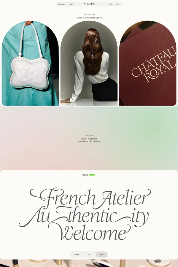 Claude Type — French Type Foundry & Creative Atelier - Portfolio design inspiration