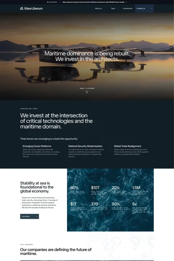 Mare Liberum - Landing design inspiration
