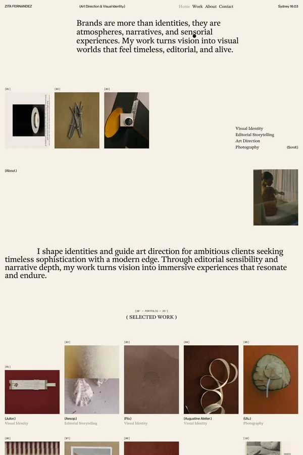 Zita Fernandez | Art Director & Brand Designer Based In Sydney - Portfolio design inspiration