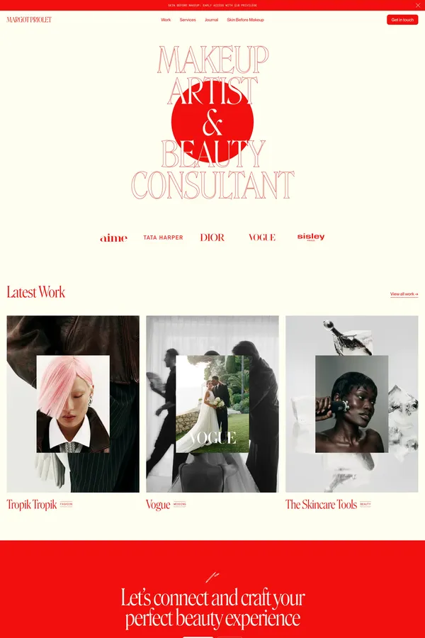 Margot Priolet | Makeup Artist & Beauty Consultant | Paris & Sydney - Portfolio design inspiration