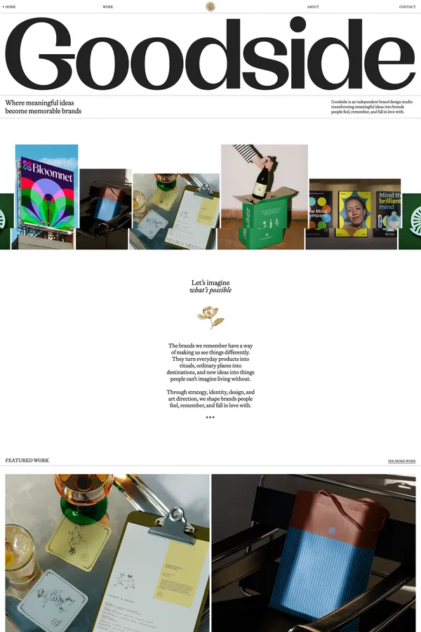 Goodside → An independent brand design studio - Portfolio design inspiration