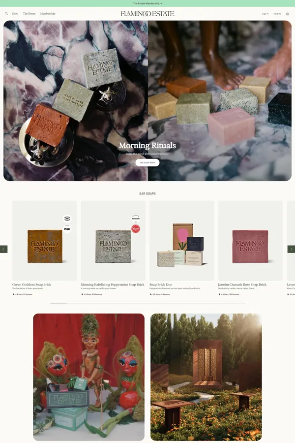 Flamingo Estate - Ecommerce design inspiration